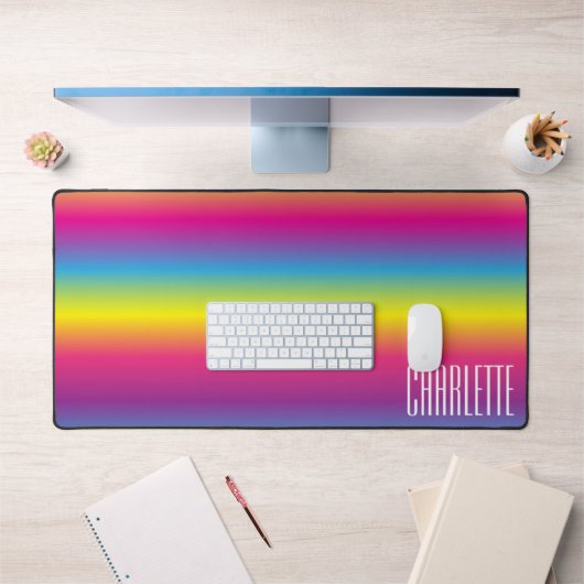 Rainbow Gradient Nom Personnalisé Mat du bureau (Bureau 1)