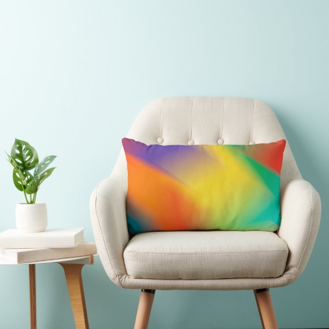 Rainbow Gradient Pattern - Abstract Kleurrijk Kussen (Stoel)