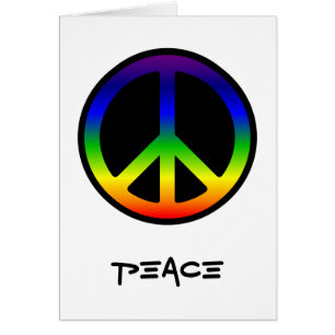 Rainbow Gradient Peace Symbool Wenskaart