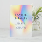 Rainbow Gradient QR Code Bold Modern Wedding Kaart (Staand voorkant)