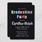 Rainbow Graduation Party Kaart (Voorkant / Achterkant)