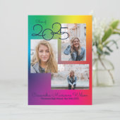 Rainbow Graduation Photo Announcement Kaart (Staand voorkant)