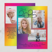 Rainbow Graduation Photo Announcement Kaart (Voorkant / Achterkant)
