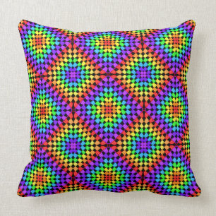 Rainbow Granny Square Pillow Kussen