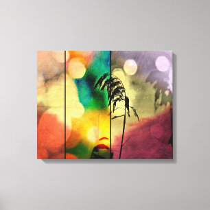 Rainbow Grass Drama Wrapped Canvas Afdruk