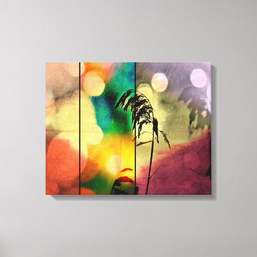 Rainbow Grass Drama Wrapped Canvas Afdruk (Voorkant)