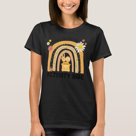 Rainbow Groovy Peace Activity Aide T-shirt (Voorkant)
