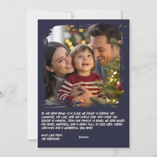 Rainbow Grunge Funny Cat Retro Christmas Photo Feestdagenkaart (Achterkant)