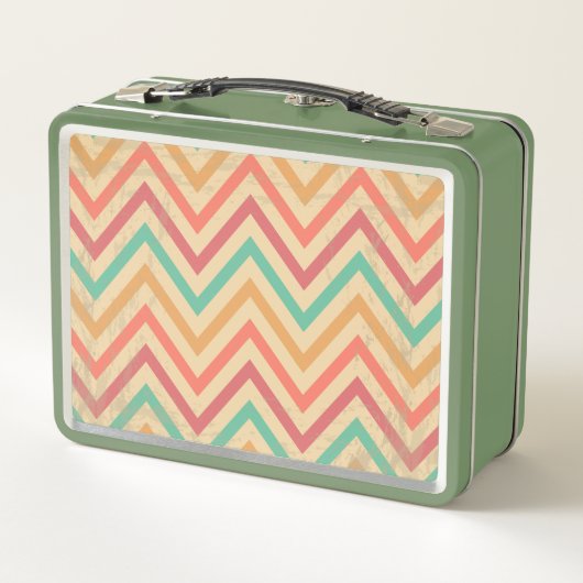 Rainbow Grunge Zigzag Chevrons Lunch Box (Dos)
