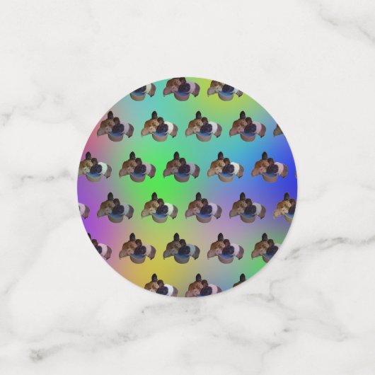 Rainbow Guinee Pigs Pattern, Birthday Confetti (Kleine voorkant)