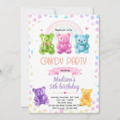Rainbow Gummy Bear candy Invitation (Devant)
