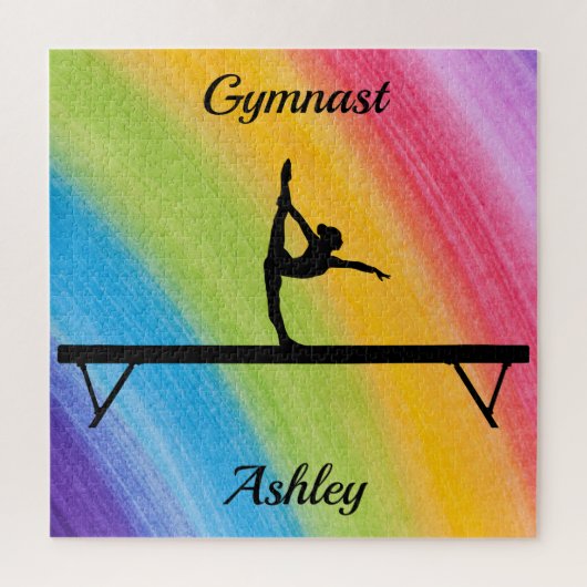 Rainbow Gymnastics Beam Personalized Legpuzzel (Verticaal)