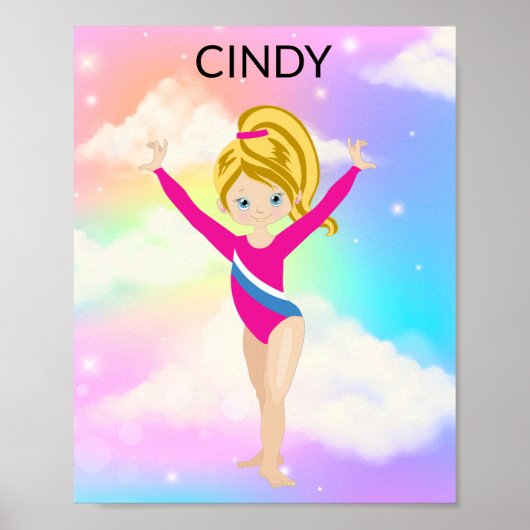 RAINBOW GYMNASTICS GYMNAST POSTER GEPERSONALISEERD (Voorkant)