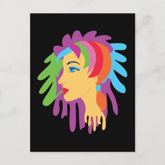 Rainbow Hair Briefkaart (Voorkant)