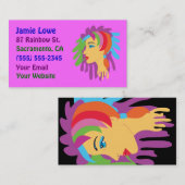 Rainbow Hair Girl Art Carte de visite (Devant / Derrière)