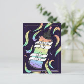 Rainbow Hair Pastel Dye Fles Donker Girly Briefkaart (Staand voorkant)