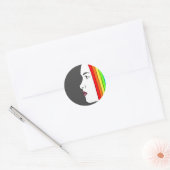 Rainbow Hair Ronde Sticker (Envelop)