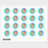 Rainbow Hair Ronde Sticker (Vel)