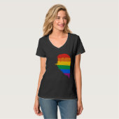 RAINBOW HALF HEART LINKS -.png T-shirt (Voorkant volledig)
