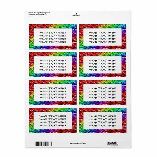 Rainbow Halftone Art Grunge Unieke Adresetiketten Etiket (Full Sheet)