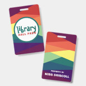Rainbow Hall Pass voor leerkrachten Badge (Voor- en achterkant)