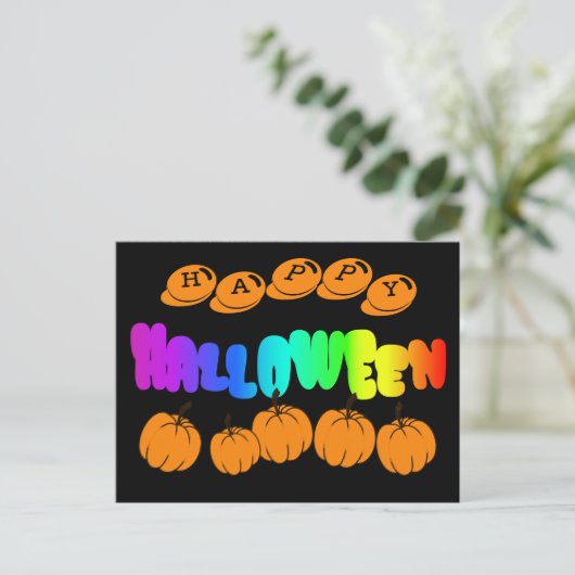 Rainbow Halloween Briefkaart (Staand voorkant)