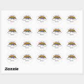Rainbow Handmade with Love Round Sticker (Vel)