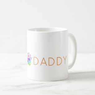 Rainbow Handprint DADDY Love Artisan Keepsake Koffiemok