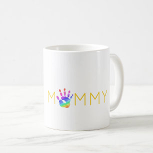 Rainbow Handprint MOMMY Love Moederdag Keepsake Koffiemok