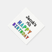 Rainbow Happy Birthday gepersonaliseerd Servet (Hoek)
