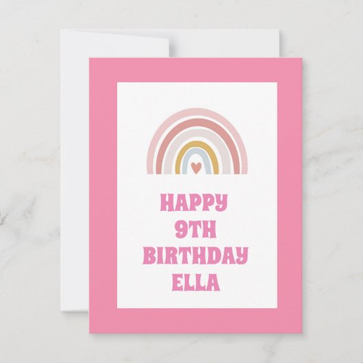 Rainbow Happy Birthday Invitation – Aangepaste tek (Voorkant)