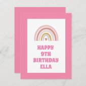 Rainbow Happy Birthday Invitation - Texte personna (Devant / Derrière)