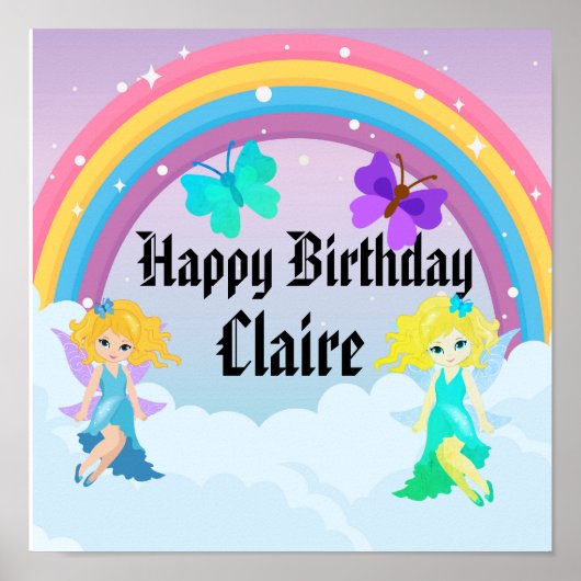 Rainbow Happy Birthday Poster (Voorkant)