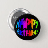 Rainbow Happy Birthday Ronde Button 5,7 Cm (Voorkant /achterkant)