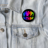 Rainbow Happy Birthday Ronde Button 5,7 Cm (In situ)