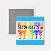 Rainbow Happy Chanoeka Magneten (Voorkant / Achterkant)