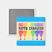 Rainbow Happy Chanukah Magnets (Recto/Verso)