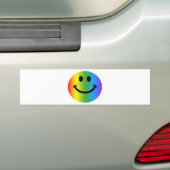 Rainbow Happy Face Bumpersticker (Op auto)
