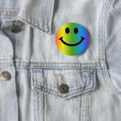 Rainbow Happy Face Ronde Button 5,7 Cm (In situ)