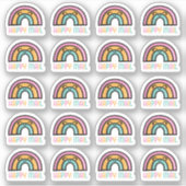 Rainbow Happy Mail Custom-Cut Vinyl Sticker (Voorkant)