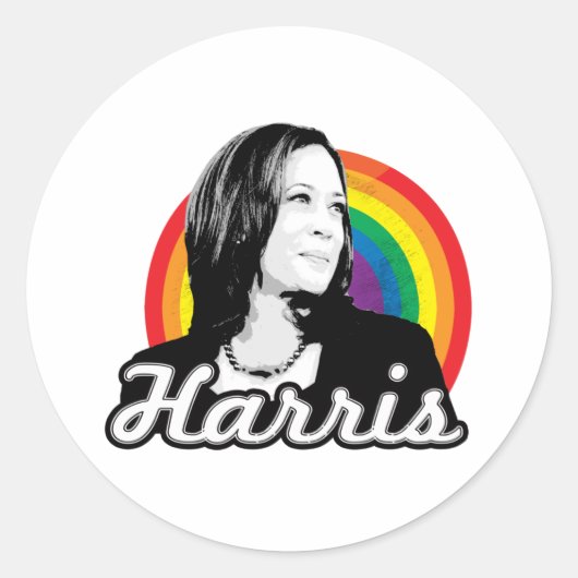 Rainbow Harris Ronde Sticker (Voorkant)