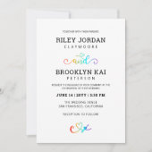 Rainbow Hart Script Leuke LGBT Bruiloft Kaart (Voorkant)