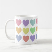 Rainbow-harten van de Cute Girly Pastel Koffiemok (Links)