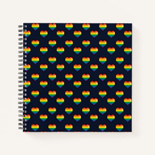 Rainbow-hartpatroon met 8 bits notitieboek