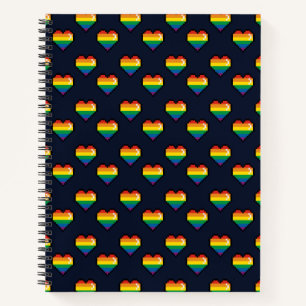 Rainbow-hartpatroon met 8 bits notitieboek