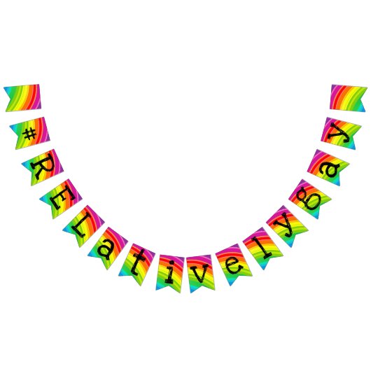 Rainbow Hashtag Swallowtail Bunting Banner (Alle)