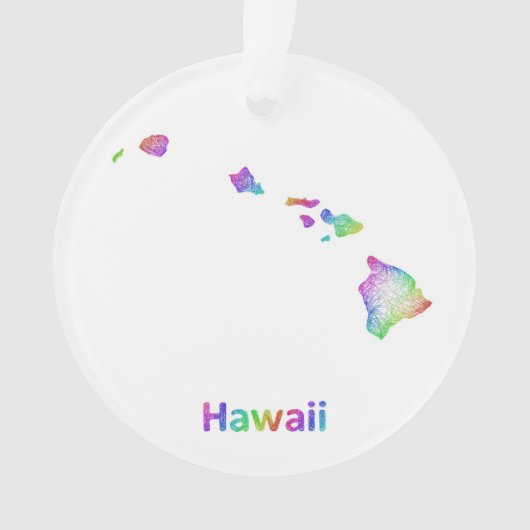 Rainbow Hawaii-kaart Ornament (voorkant)