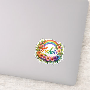 Rainbow Hawaii Mahalo Sticker