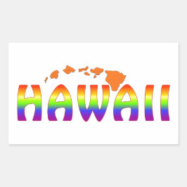 Rainbow Hawaii oranje eilanden Rechthoekige Sticker