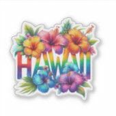 Rainbow Hawaii Sticker (Voorkant)